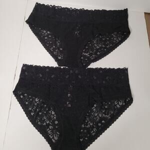Lovely Victoria's Secret Lace Panties - 2 Pairs, Black, Size XL